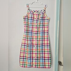 Talbots Multicolor Plaid Kids Dress Size 14